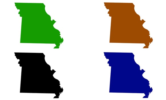 Missouri state map silhouette in the United States vector