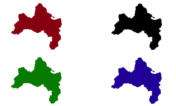 silhouette map of the city of Freiburg in Germany vector