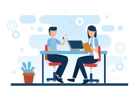 teamwork workers in the workplace avatar character vector