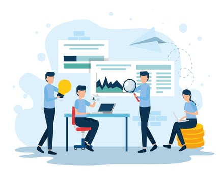 teamwork workers in the workplace vector