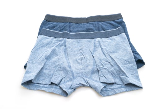 Blue men underwear isolated on white background photo