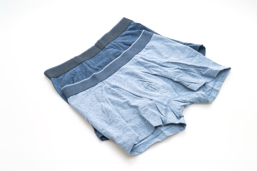 Blue men underwear isolated on white background photo