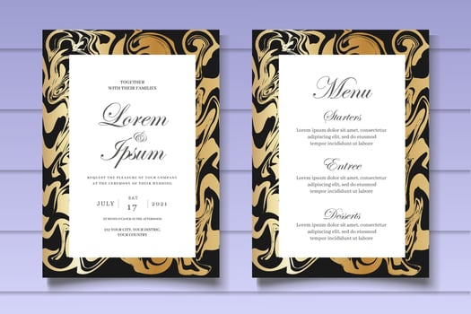 Marble Wedding Invitation Card Template vector
