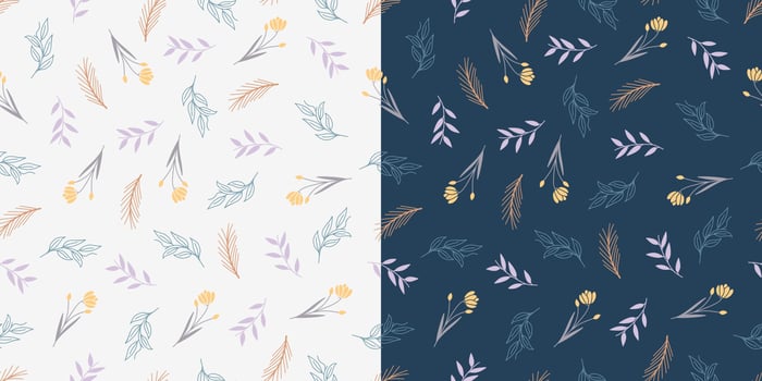 Beautiful minimalist leaves and flower seamless pattern vector
