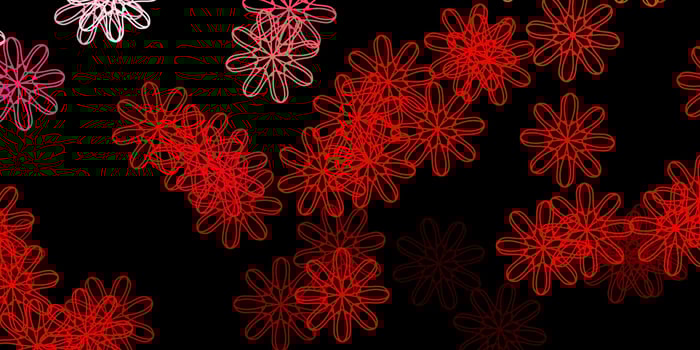 Dark Red vector background with random forms.