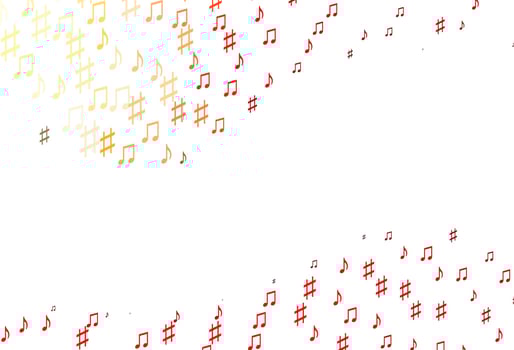 Light Red vector template with musical symbols.
