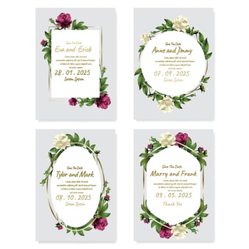 Floral Wedding Invitation Concept vector