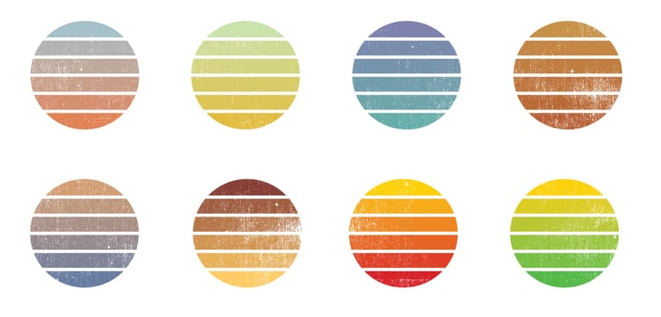 Colorful Circle Retro Vintage Sunset vector