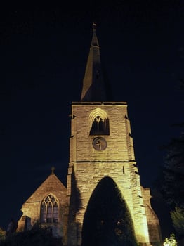St Mary Magdalene church in Tanworth in Arden at night photo