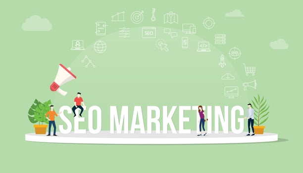 seo search engine optimization marketing concept vector