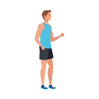 young man athlete avatar character vector