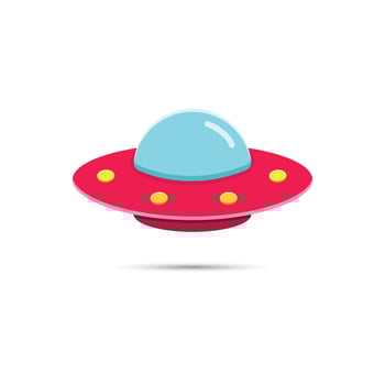 UFO Icon. UFO Logo. Vector Illustration. Isolated on White Background.