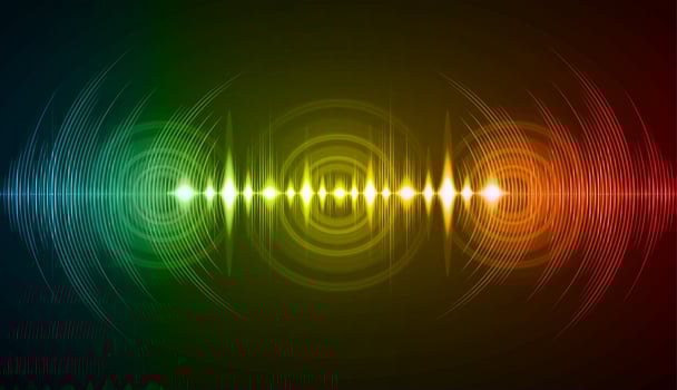 Sound waves oscillating dark light vector