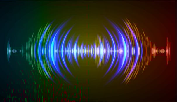 Sound waves oscillating dark light vector