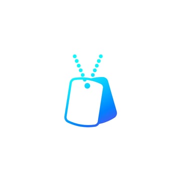 military dog tags vector icon