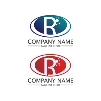 R Letter and RR font logo vector illustration icon