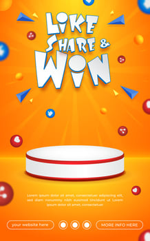 Prize poster invitation contest template vector