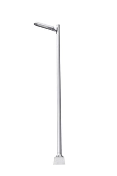 Street light pole isolated on a white background photo