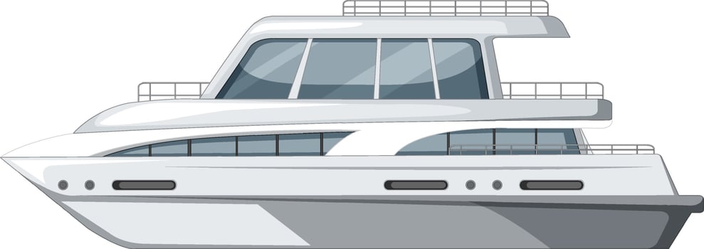 Isolated yacht ship on white background vector
