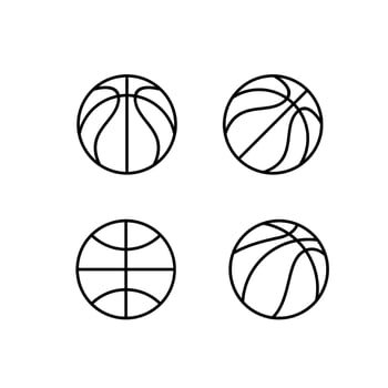 set collection icon line Basketball icon design illustration vector