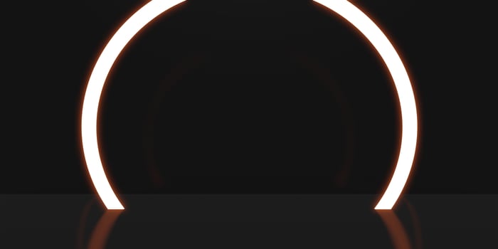 Backlit display with curved frame photo