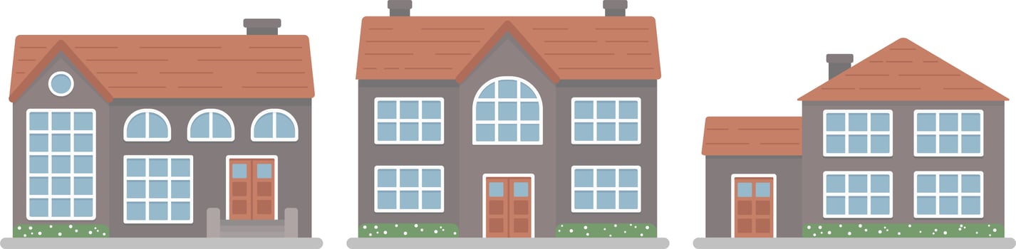 Modern family house. Exterior design. Flat style vector illustration.