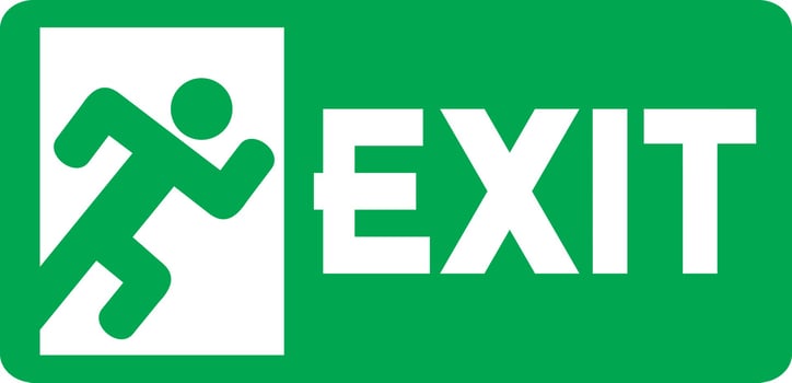 Green Exit Emergency Sign with Human Figure vector