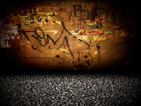 Abstract Graffiti Wall Room Interior Stage photo