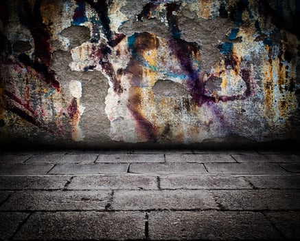 Abstract Graffiti Wall Room Interior Stage photo