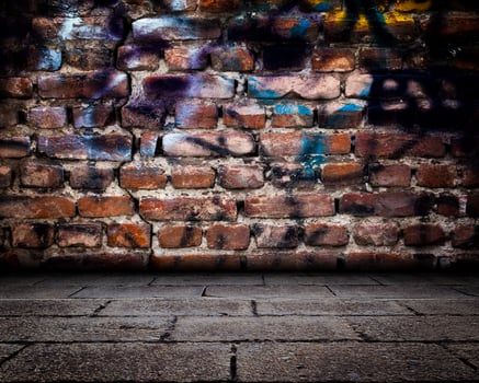 Abstract Graffiti Wall Room Interior Stage photo
