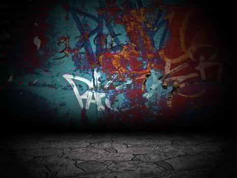 Abstract Graffiti Wall Room Interior Stage photo