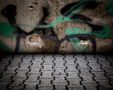 Abstract Graffiti Wall Room Interior Stage photo