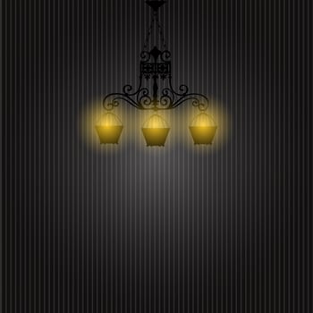 Vintage Background with Chandelier Vector Illustration