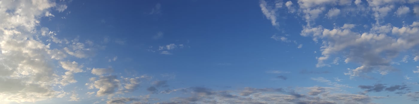 Panoramic sky with cloud on a sunny day. photo