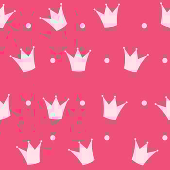 Princess Crown Seamless Pattern Background Vector Illustration.