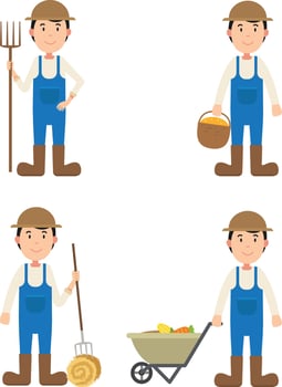 Farmer character,isolated illustration. vector