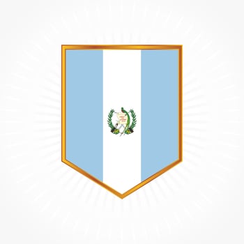 Guatemala flag vector with shield frame