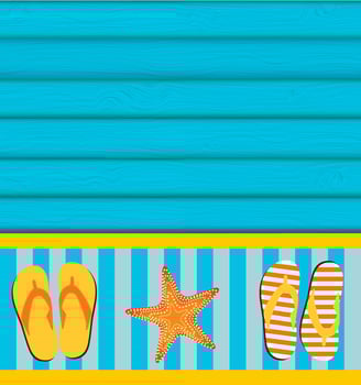 Sandals and Starfish Summer Background vector