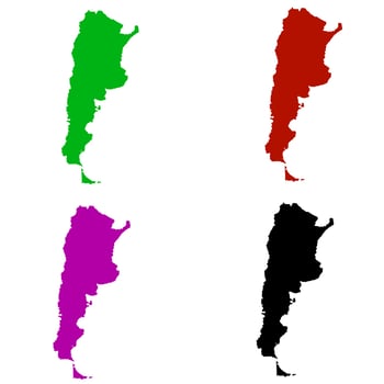 country map silhouette of Argentina in America vector