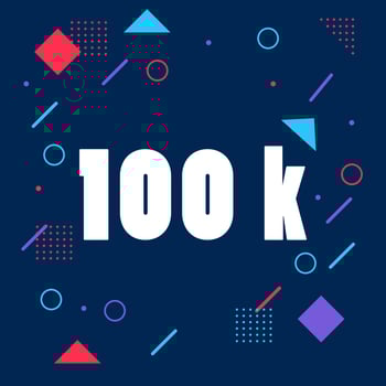 100k followers with memphis element vector