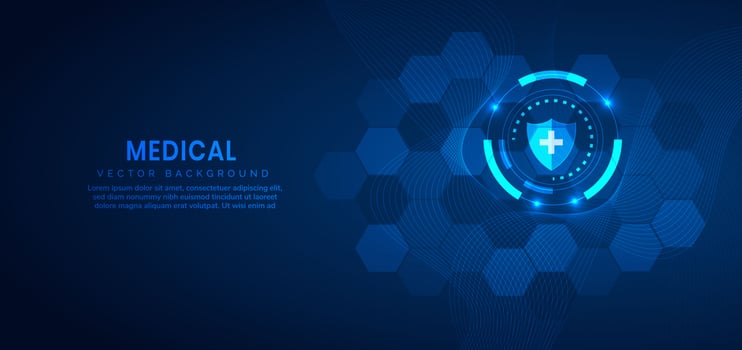 Medical technology and science concept and pattern background. vector