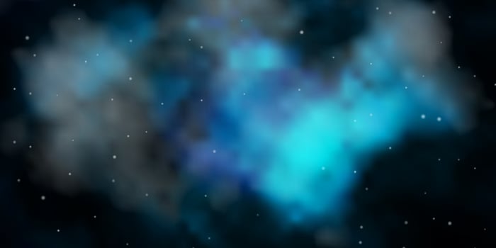 Dark BLUE vector template with neon stars.