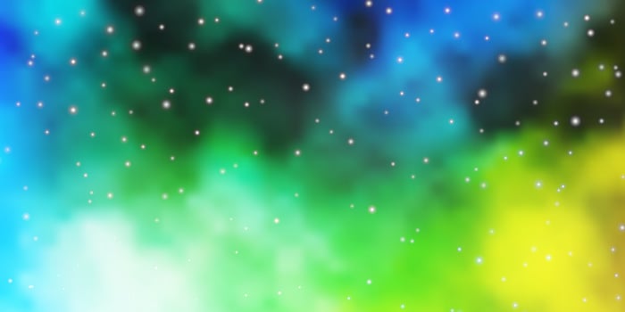 Light Blue, Green vector layout with bright stars.