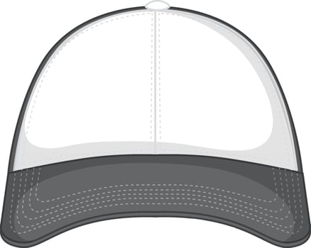 Front of basic white grey baseball cap isolated vector