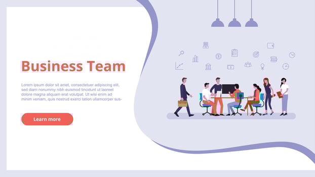 business team people work finance concept for website template vector