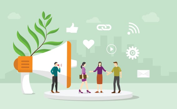 public relations business corporate concept with team people vector