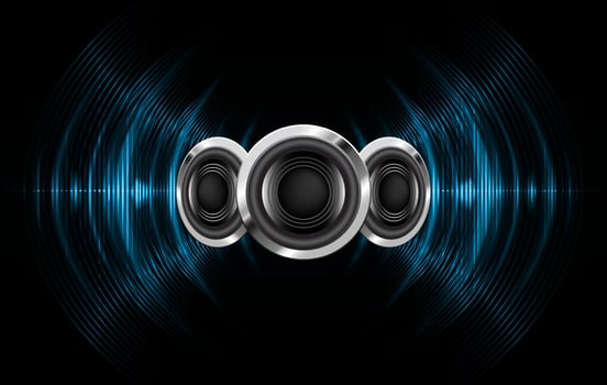 Sound waves oscillating dark light vector