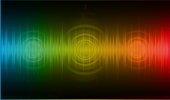 Sound waves oscillating dark light vector
