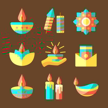 Diwali Icon Collection vector