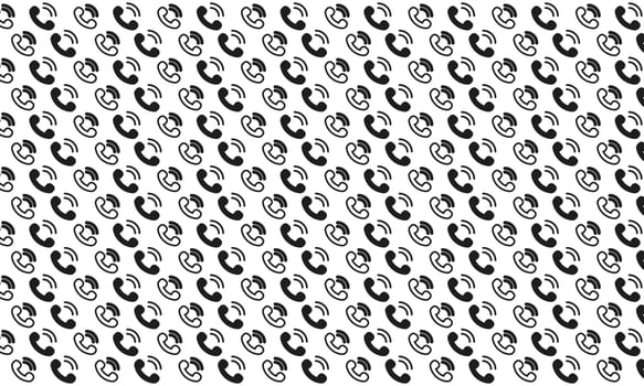 Black and White Phone Call Seamless Pattern vector